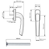 thumbnail of Fenstergriffe weiß 2 Stück Aluminium Terassentürgriff außen Fenstergriff Balkontürgriff Griff
