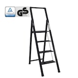 thumbnail of Alu Trittleiter 4-stufig schwarz klappbar mit Handlauf bis 150 kg Leiter