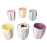 thumbnail of 6er Set Beach Pastello Stripes Mokkabecher ohne Henkel 150ml 6 Pers Matcha Tasse