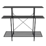 thumbnail of Prateleira para plantas HWC-G32, escada para flores Suporte para flores Escada para plantas, 3 prateleiras Aço preto 100x120x44cm