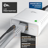 thumbnail of CSL LAN Printserver Druckerserver - Fast Ethernet - USB2.0 High Speed - LRP Print Server für Windows - Netzwerk USB zu RJ45 - DHCP fähig, TCP/IP
