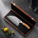 thumbnail of Zayiko Minami Damast Kochmesser Chai Dao 20 cm Klinge Olivenholzgriff I Holzbox