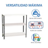 thumbnail of SimonRack Metallregal mit Schrauben 1000x1000x300 mm, 3 Böden, 100 kg Biegepunkt, Anthrazit/Weiss - Comfort