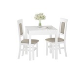 thumbnail of Gepolsterter Massivholz-Stuhl Küchenstuhl Esszimmerstuhl in taupe V-90.71-25WP03