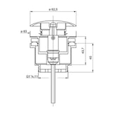 thumbnail of Válvula de Desagüe click clack | Tapón para lavabo de baño universal click clack | Latón Cromo