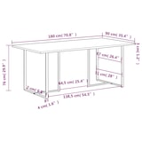 thumbnail of vidaXL Esstisch 180 cm Raues Mangoholz