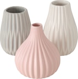 thumbnail of Vase Wilma H14 cm  Ø 8cm Steingut grau/rosa/weiß 3er-Set