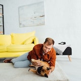 thumbnail of Relaxdays Sitzbank mit Stauraum, gepolstert, Holzbeine, Truhenbank Stoffbezug, HxBxT: 39,5 x 79,5 x 39,5 cm, blau