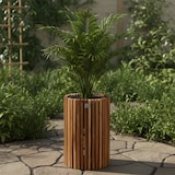 thumbnail of Pflanzgefäß Akazienholz D36,5 x 72 cm Dunkelbraun