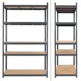 thumbnail of ECD Germany Werkstattregal Schwerlastregal 200x100x60 cm, Anthrazit, pulverbeschichter Metall, 5 MDF Holz Böden, belastbar bis 875 kg, Lagerregal