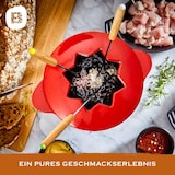 thumbnail of Bonvivre® Gusseisen Fondue Set für 4 Personen | 1 Liter | Fondueset 9-teilig mit Brenner und 6 Gabeln | Emailliert Rot