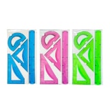thumbnail of LIDERPAPEL - Juego Escuadra 10 cm Cartabón 14 cm Regla 30 cm y Semicírculo Flexible en Funda. Colores