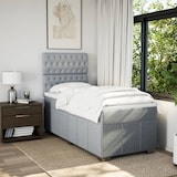 thumbnail of vidaXL Boxspringbett mit Matratze Hellgrau 90x200 cm Stoff