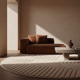 thumbnail of Teppich Esszimmer 3D Skandinavischer Boho Modern Waschbar Strapazierfähig Wohnzimmer Rund Rosa 160x160 cm – RIGI von Kadima Design
