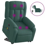 thumbnail of vidaXL Elektrischer Massagesessel mit Aufstehhilfe Dunkelgrün Stoff
