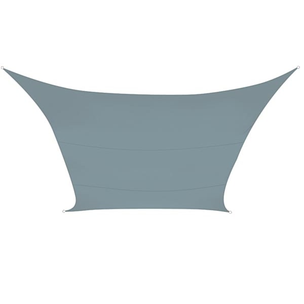 Sombreado velo, repelente de agua, 3.6 x 3.6 m, 160 g/m², poliéster, cuadrado, gris claro