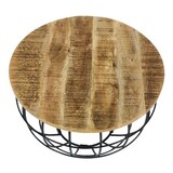 thumbnail of Couchtisch Wohnzimmer-Tisch rund  ø 55 cm  Beistelltisch Metall Gestell Tischplatte Holz massiv : tabacco