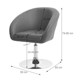 thumbnail of Chaise de salle à manger HWC-F19, chaise de cuisine chaise pivotante fauteuil de détente, pivotante réglable en hauteur ~ similicuir rouge