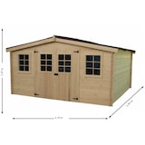 thumbnail of HABRITA abri de jardin 12.65m² bois naturel ba4030.02n