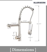 thumbnail of KLARWERK® Björn | Horeca Keukenkraan Zilver Geborsteld Twee Douchekoppen | RVS Kraan Keuken 2 Aansluitingen | Dubbele Spoelbak Restaurant Horeca