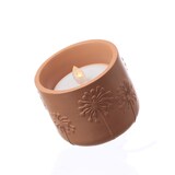 thumbnail of LED Solar Windlicht Pusteblume Blumenmuster Solar Kerze flackernd terracotta