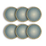 thumbnail of Novastyl - Lot 6 assiettes plates spirale 27cm en faience bleu et beige