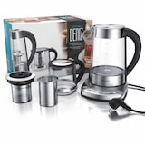 thumbnail of Arendo Wasserkocher 1,7 l, 2400 W, Edelstahl mit Teeaufsatz, Teekocher, Temperatureinstellung 70 - 100° C