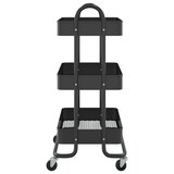 thumbnail of vidaXL Trolley 3-laags 43x34x79 cm staal zwart