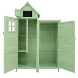 thumbnail of Merax Gerätehaus Gartenschrank Geräteschuppen Geräteschrank，118 x 54 x 173 cm, auch für kleine Gärten geeignet, Grünes, PVC-Dach