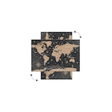 thumbnail of ALLboards Metallische Magnettafel WELTKARTE SCHWARZ 60x40cm Memoboard für jede Art von Magneten Magnetpinnwand + 4 Marker, 10 Magnete und Schwamm