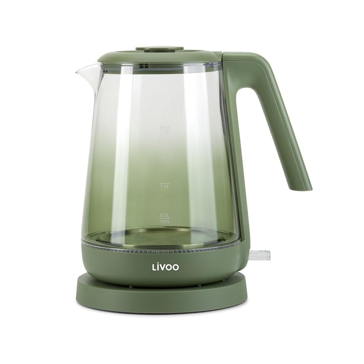 Bouilloire en verre Livoo 1,7 L Verte, Design moderne, chauffe rapide et fiable