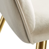 thumbnail of tectake Chaise Rembourrée aspect velours Dossier ergonomique crème/or - 404623
