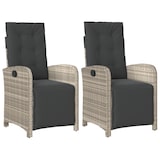 thumbnail of vidaXL Tuinstoelen 2 st verstelbaar voetensteun poly rattan lichtgrijs