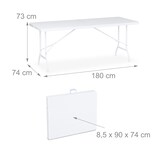 thumbnail of Relaxdays Bierzeltgarnitur klappbar, 3-tlg. Bierbank Set mit großem Tisch, Garten, Festzeltgarnitur, Holzoptik, weiß