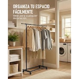 thumbnail of Perchero metalico, Burro de Ropa Ajustable con 4 Ruedas 135x 80-120 x35cm COSHANO