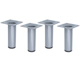 thumbnail of 4er Set Möbelstempel 100mm Möbelbeine Tischbeine Silber und Möbelfüße Stützfüße