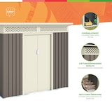 thumbnail of Hoggar - Caseta de Jardín Metálica Coffee 5,30m2 - 257x206x187cm - Respiraderos - Techo Inclinado - Garantía 10 Años - Cobertizo Metal Resistente