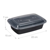 thumbnail of Relaxdays Meal Prep Boxen, 10er Set, 1 Fach, 1000 ml, mikrowellengeeignet, auslaufsicher, Food-Box, Kunststoff, schwarz