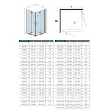 thumbnail of AICA Mampara de ducha cuadrada angular plegable 6mm antical,(830-850)x(830-850)x1950mm
