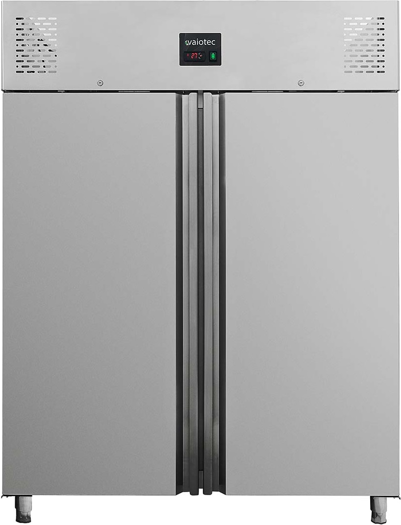 Frigorífico profissional de 2 portas, aço inoxidável, refrigeração a ar, GN2/1, 210 x 148 x 83cm, com fechadura, 1300L, EASYLINE 10003 Vaiotec