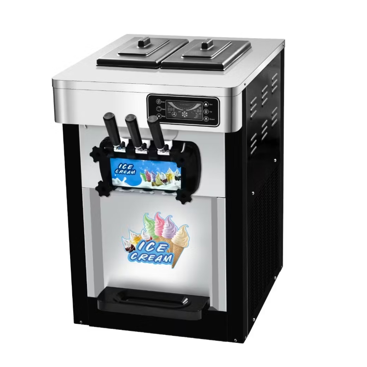 Gasfrit - Máquina de gelado soft com 3 doses, 2 sabores e 1 mistura, mesa, 540x760x850 mm