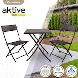 thumbnail of Conjunto de mesa e cadeiras de terraço dobrável de vime Aktive