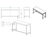 thumbnail of Roestvrij stalen werktafel Easy + steun 180 x 60 x 85 cm