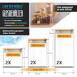 thumbnail of Arendo Vorratsgläser aus Borosilikatglas mit Bambusdeckel, hitzebeständig & luftdicht, 6Stück