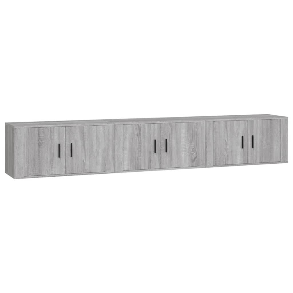 Helloshop26 - Mueble de TV multimedia de pared estantería aparador mueble de TV comedor salón dormitorio 3 piezas Sonoma 80 x 34,5 02_0029051