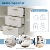 thumbnail of Merax Kommode, Weiß Türkommoden mit Schubkasten, Verstellbare Ablage, für Wohnzimmer Schlafzimmer, Weiß-H75/B120/T40 cm