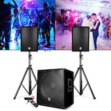 thumbnail of PACK SONO ENCEINTE + CAISSON DE BASSES USB Bluetooth + PIEDS + CABLES HP et PC offerts - PA DJ SONO MIX+Clé USB 32G