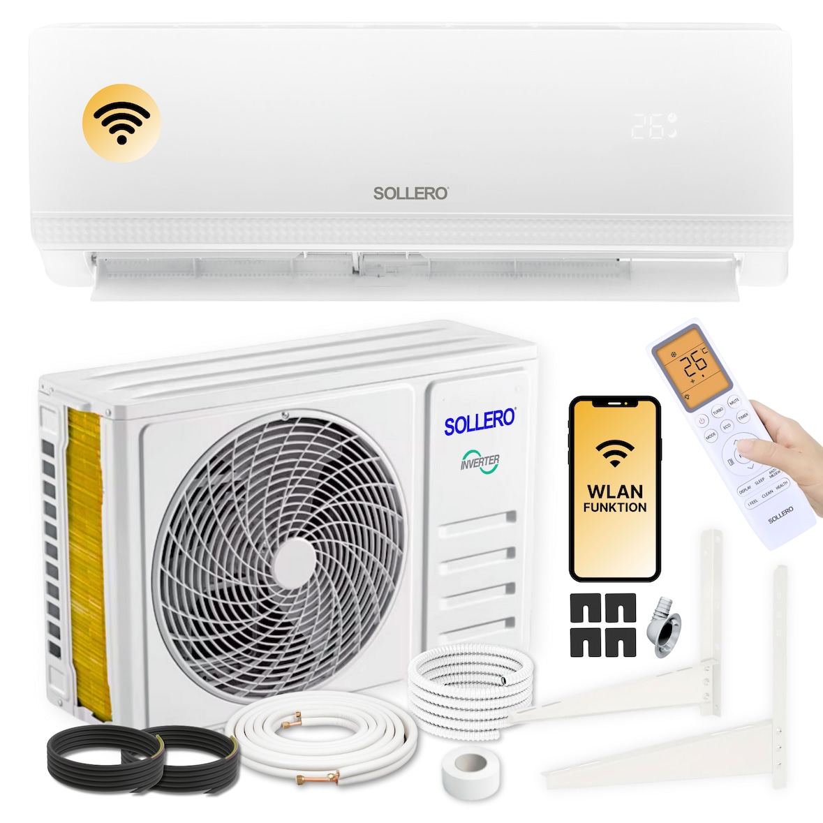 Klimaanlage zum Kühlen und Heizen 3,5kW inkl. Montageset