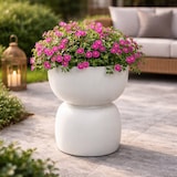 thumbnail of WellHome - Blumentopf aus Rotationsgeformtes Polyethylen 17/12L Ø40x48cm in farbe Sandweiß - Duala Round