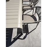 thumbnail of Ensemble repas de jardin 6 places en aluminium de coloris grège avec plateau en lattes d’aluminium (220X100 cm) - HANOI